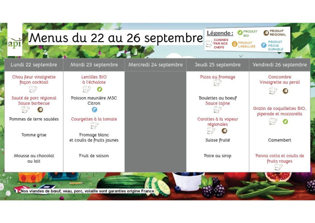 Menu 15